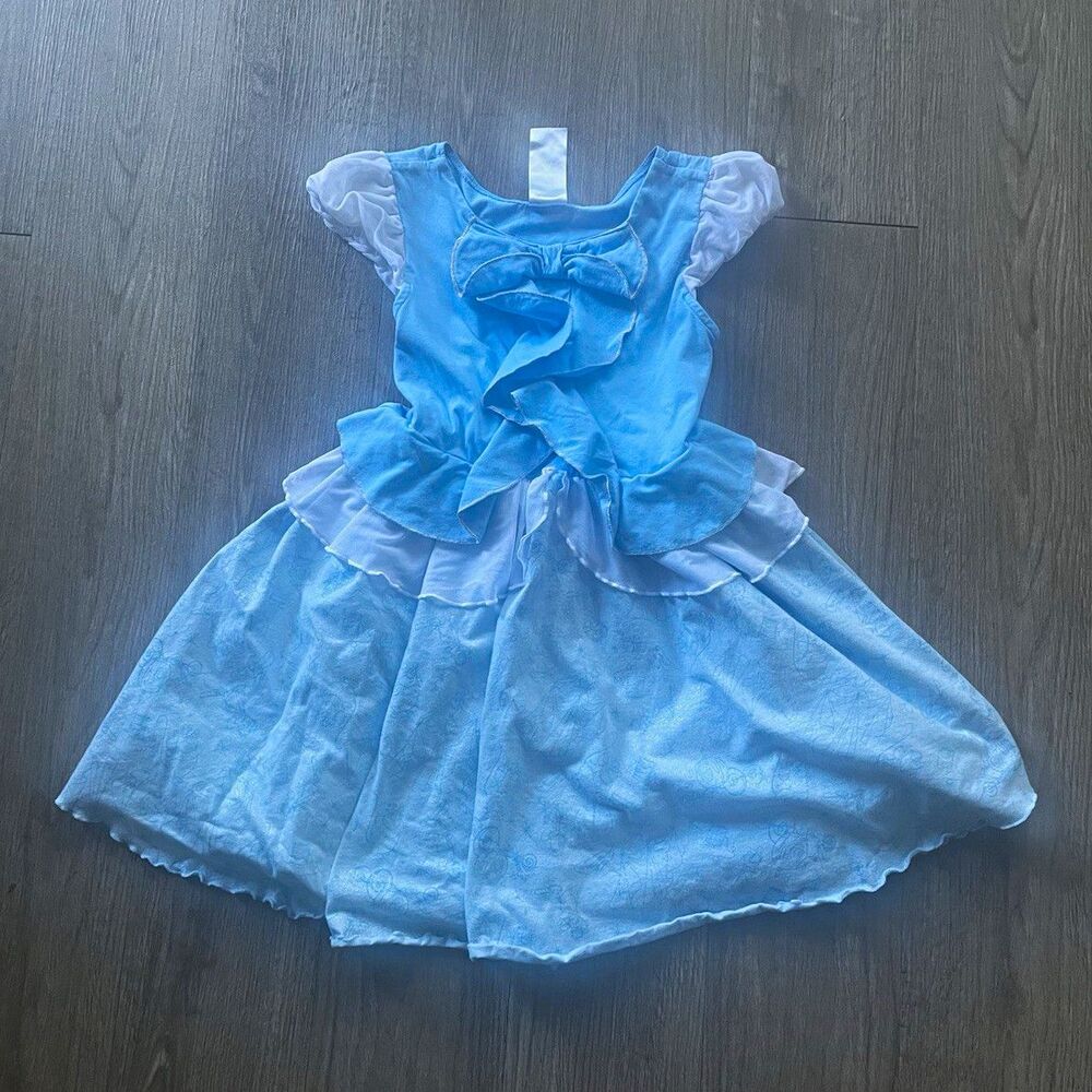 Disney Cinderella Glitter Dress Costume Blue/White Polyester Girls Size 9/10